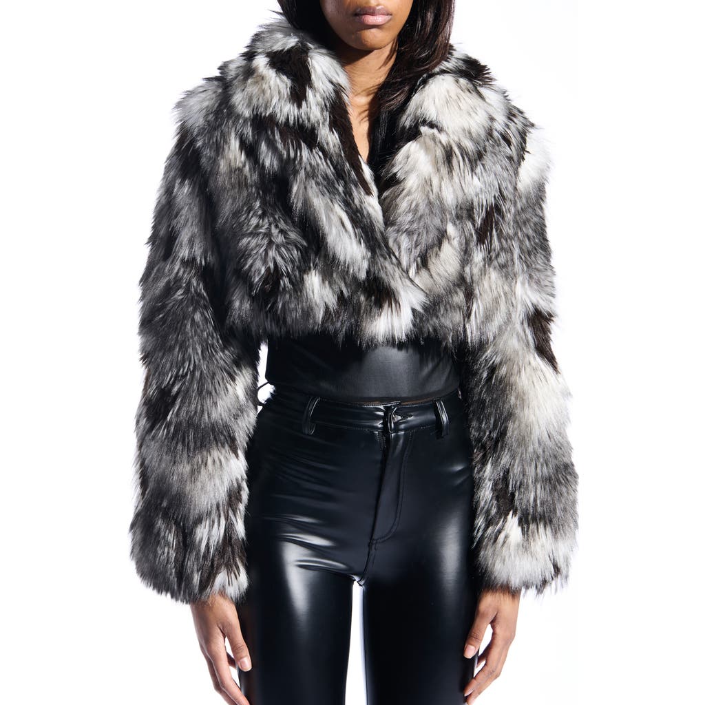 Azalea Wang Arias Faux Fur Coat In Gray