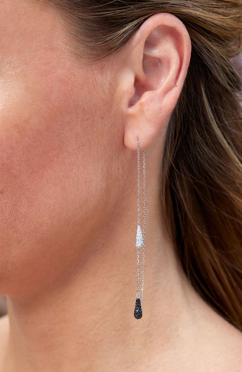 Savvy Cie Jewels Cz Pavé Teardrop Threader Earrings In Metallic
