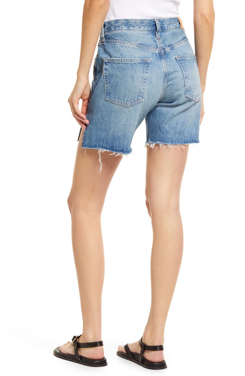 EDWIN Cai High Waist Cutoff Denim Shorts, Alternate, color, 