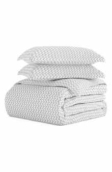 HOMESPUN IENJOY HOME Premium Ultra Soft 3-Piece Puffed Chevron Print Duvet Cover Set