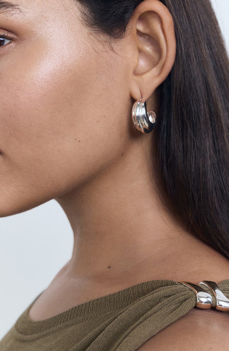 MANGO Gathered Hardware Knit Top, Alternate, color, Medium Brown