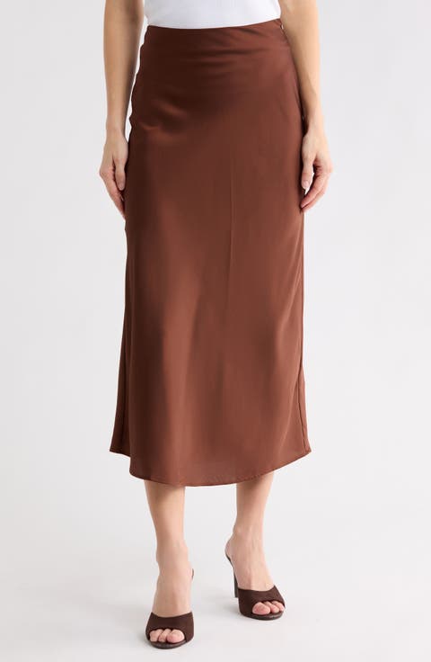 Satin Midi Skirt