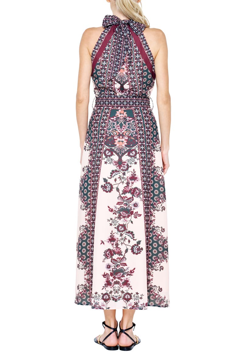 Peta Floral Halter Neck Midi Dress, Alternate, color, GREEN MULTI