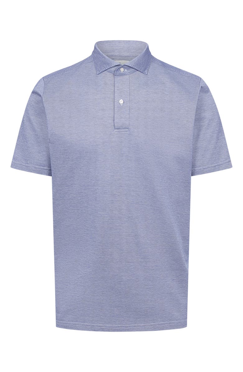 Emanuel Berg Jacquard Texture Polo, Main, color, Medium Blue