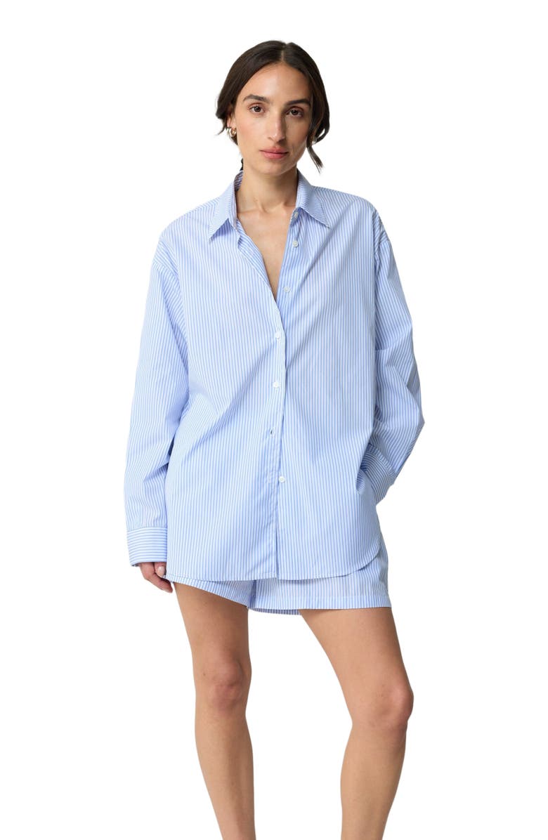 Almina Concept Oversized Cotton Shirt, Alternate, color, Craie Blue Stripe