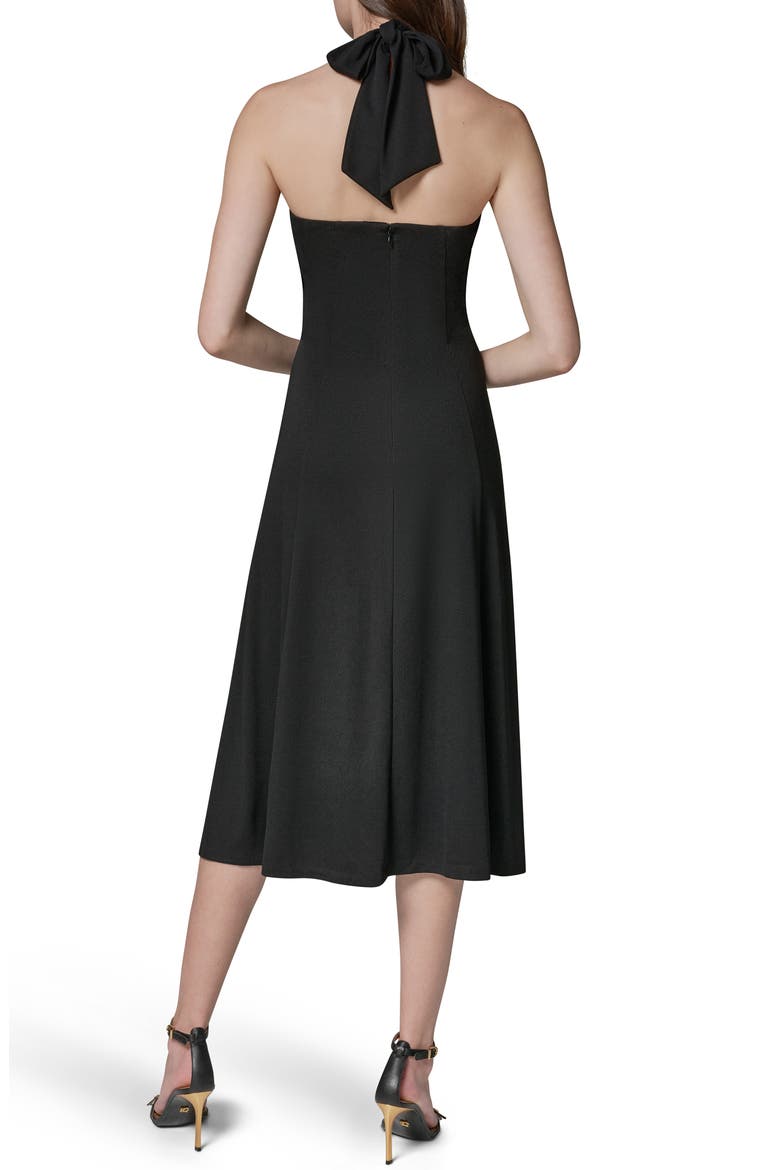 Keyhole Hardware Halter Dress, Alternate, color, BLACK