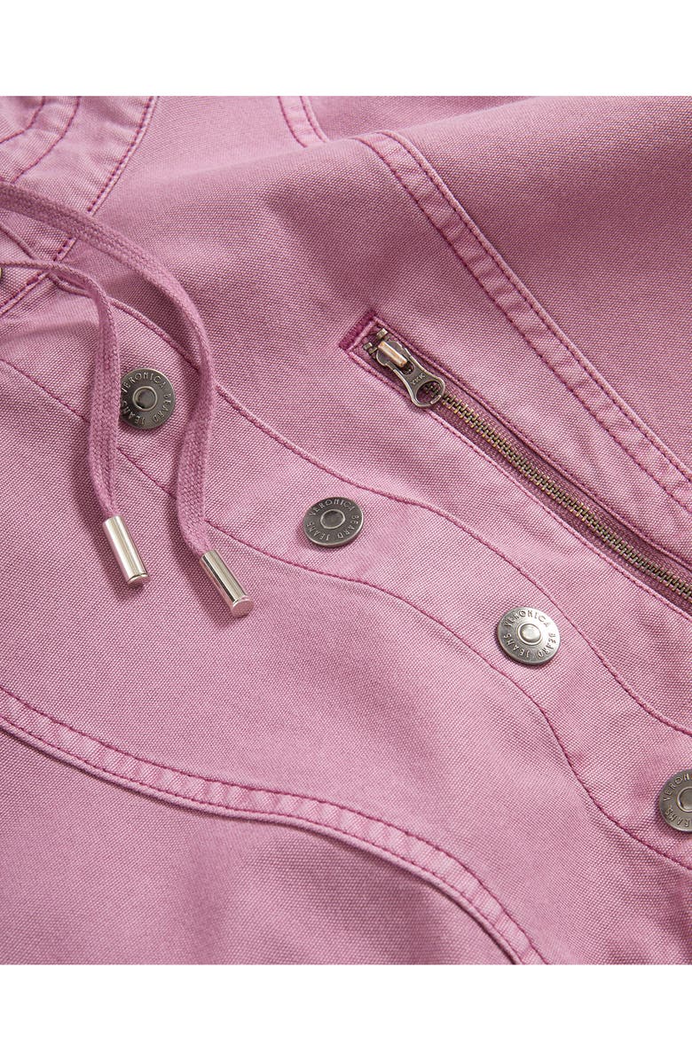 Veronica Beard Cunningham Half Snap Cotton Hoodie, Alternate, color, Orchid Haze