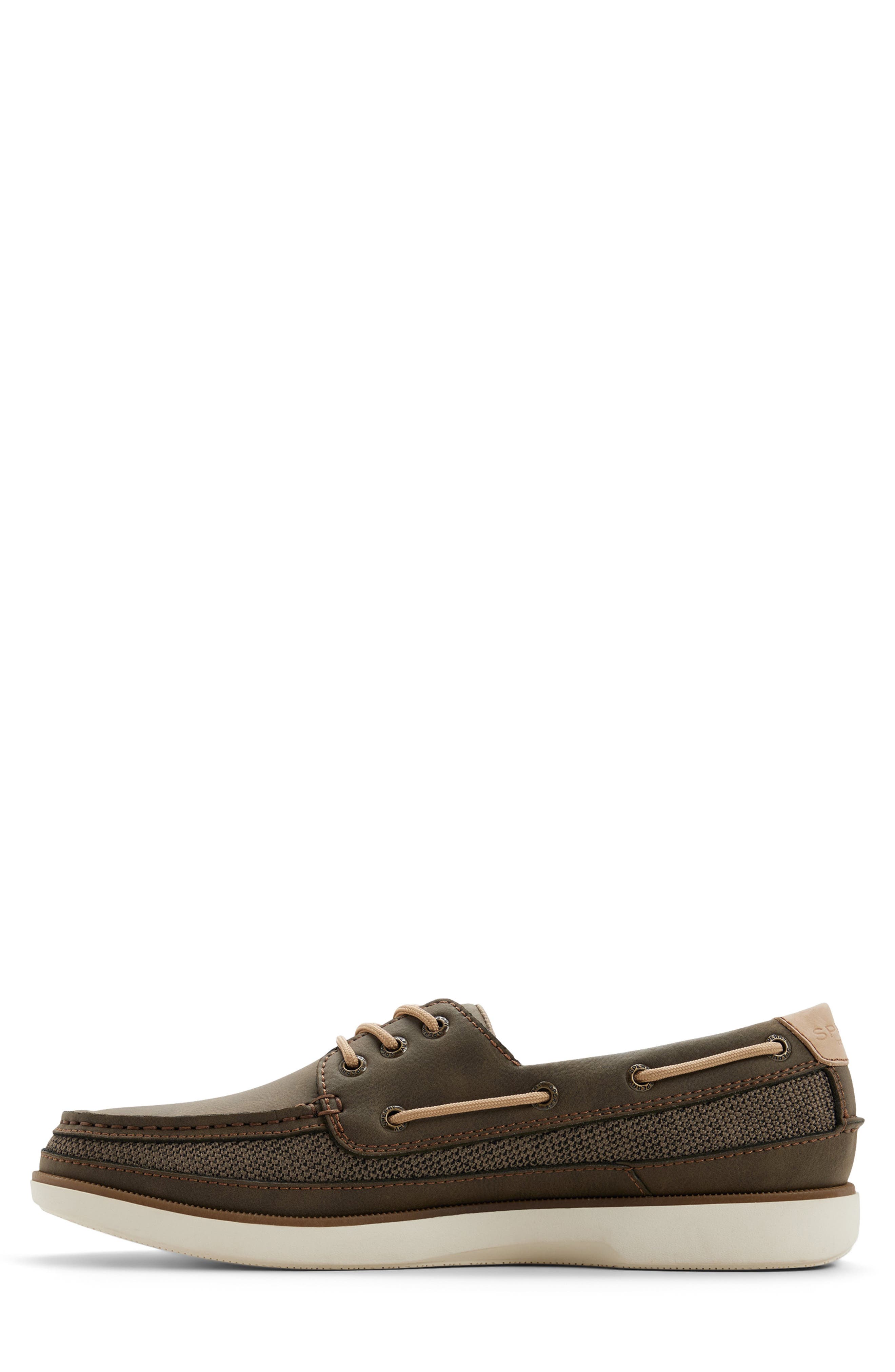 Sperry Hull 3-Eye Boat Shoe, Alternate, color, Olive