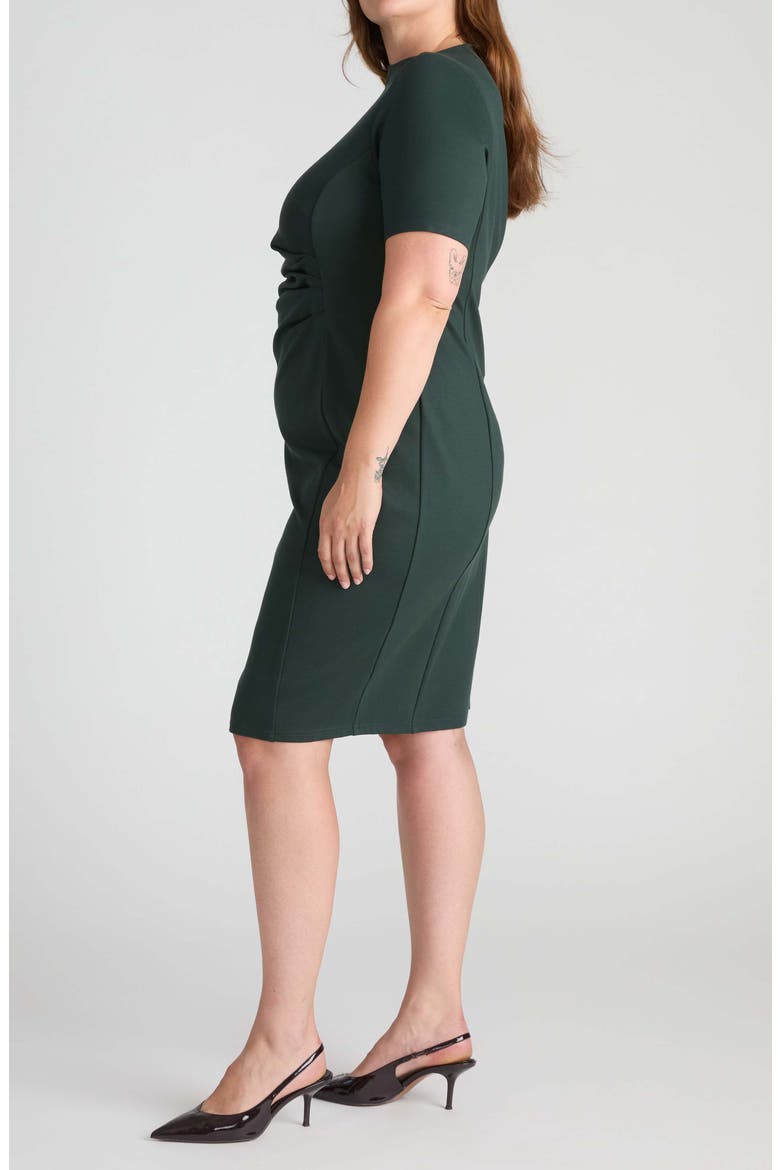 Penny Ponte Shift Dress, Alternate, color, GREEN GEMSTONE