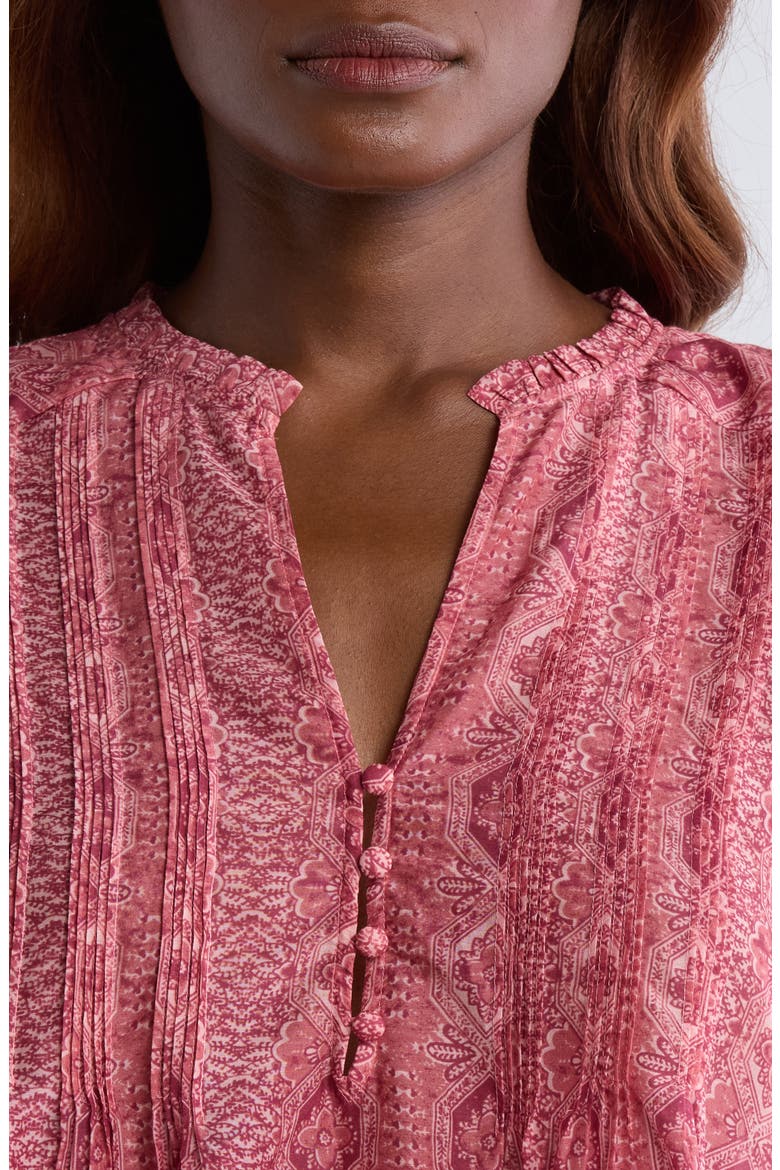 Idris Cotton & Silk Top, Alternate, color, DARKPINKMU