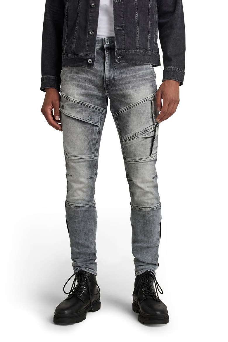 Airblaze 3D Cargo Skinny Jeans, Main, color, FADED SEAL GREY