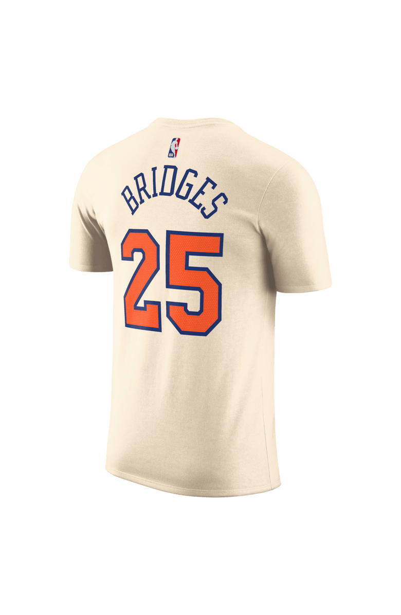 Nike Unisex Nike Mikal Bridges Cream New York Knicks 2025/26 City Edition Name & Number T-Shirt, Alternate, color, Cream