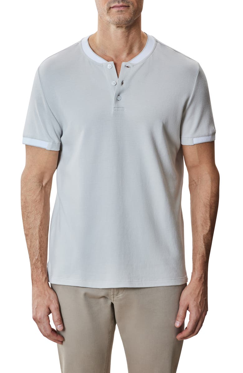 Robert Barakett Tessio Baseball Collar Short Sleeve Henley T-Shirt, Main, color, Light Grey