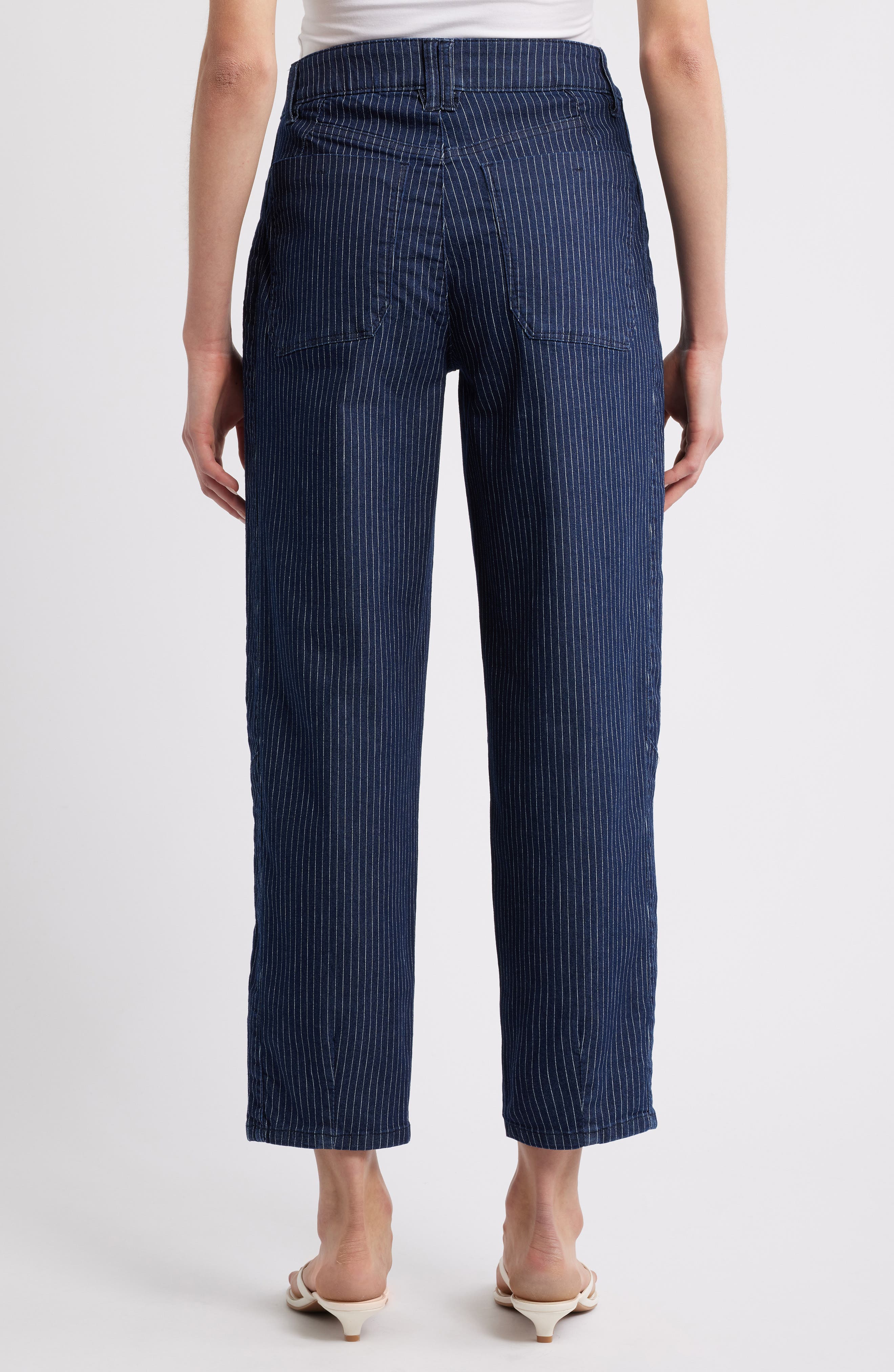 Stripe Skyrise Ankle Barrel Jeans - image 2