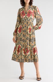 Gemma + Jane Long Sleeve Print Shirtdress