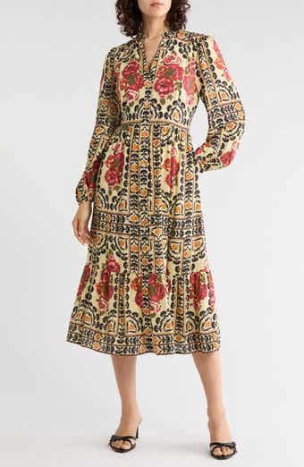 Long Sleeve Print Shirtdress