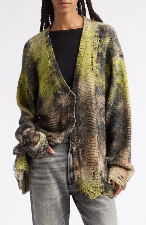 Printed Boyfriend Cardigan