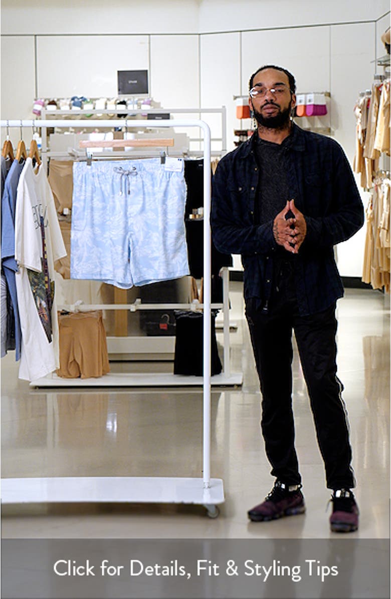 Print Water Repellent Volley Swim Trunks, sales video thumbnail