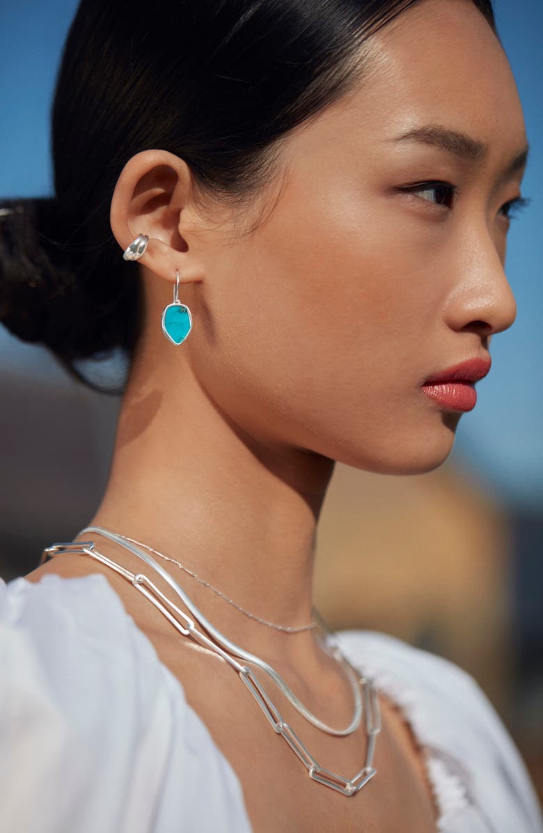 Monica Vinader Atlantis Flint Turquoise Drop Earrings, Alternate, color, 