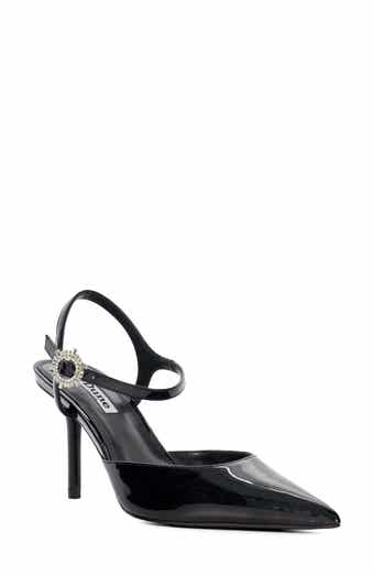 Channel Ankle Strap Pointed Toe Pump