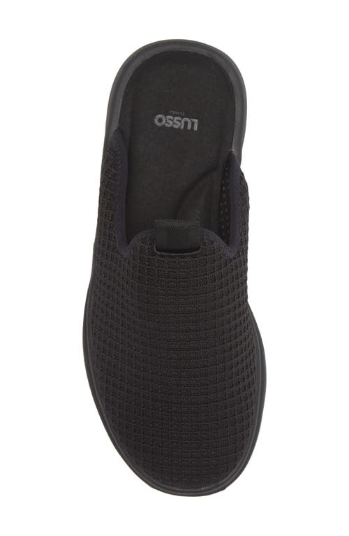 Lusso Cloud Pelli Waffle Knit Slipper In Jet Black/matte Black