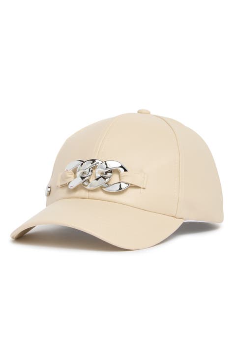 Chain Faux Leather Baseball Cap