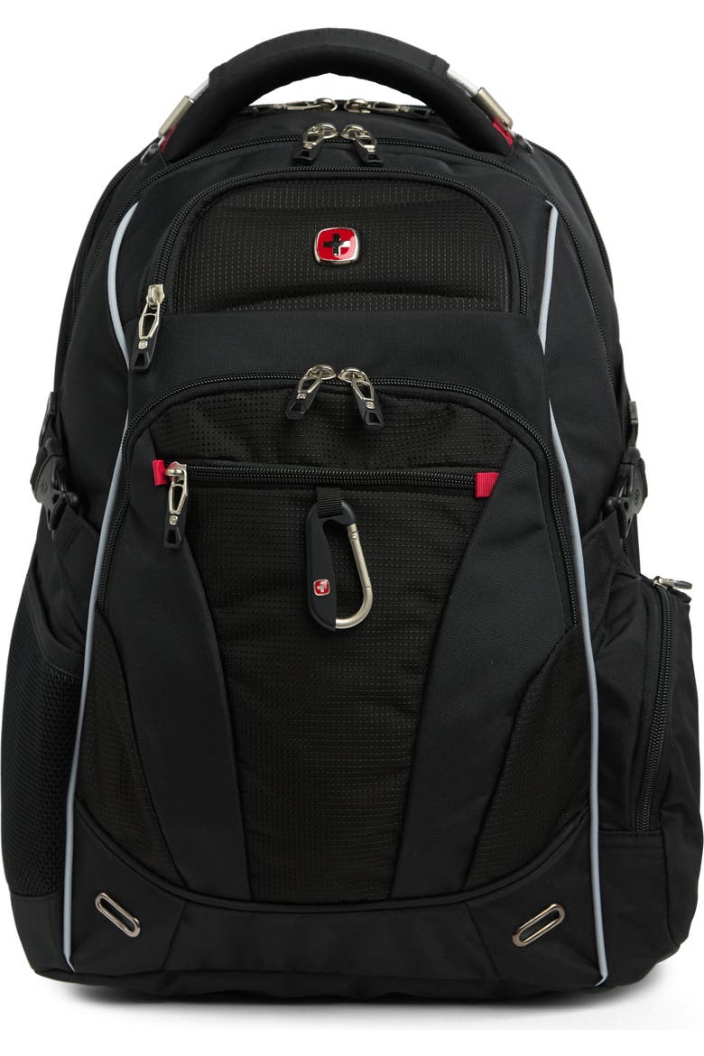 best selling swissgear laptop backpack Bloom Light Blue The back compartment of this backpack is outfitted with everything you need to store and protect your electronics cords and accessories with a wraparound zippered opening that allows the panel to lay flat for TSA screening measures SWISSGEAR Wired Pro Laptop Backpack