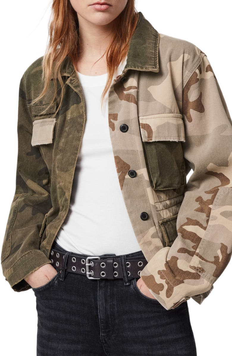 AllSaints Finch Camo Jacket, Main, color, 