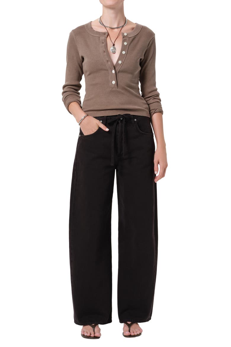 Varra Rib Henley, Alternate, color, COCOA MD GREY BROWN