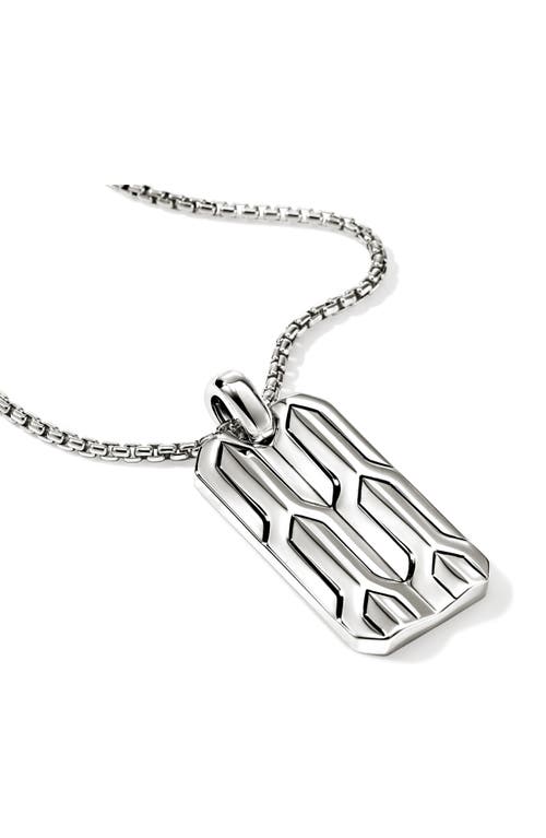 John Hardy Icon 50 Silver Tag Pendant Necklace In Silver