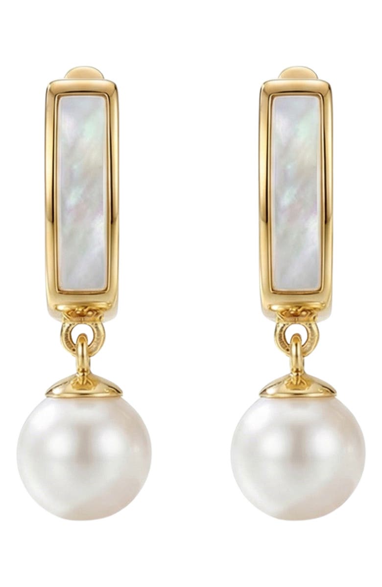 ARGENTO VIVO Mother-of-Pearl & Cultured Pearl Drop Earrings, Main, color, Gold