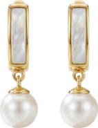 Argento Vivo Sterling Silver Mother-of-Pearl & Cultured Pearl Drop Earrings