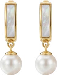 Argento Vivo Sterling Silver Mother-of-Pearl & Cultured Pearl Drop Earrings