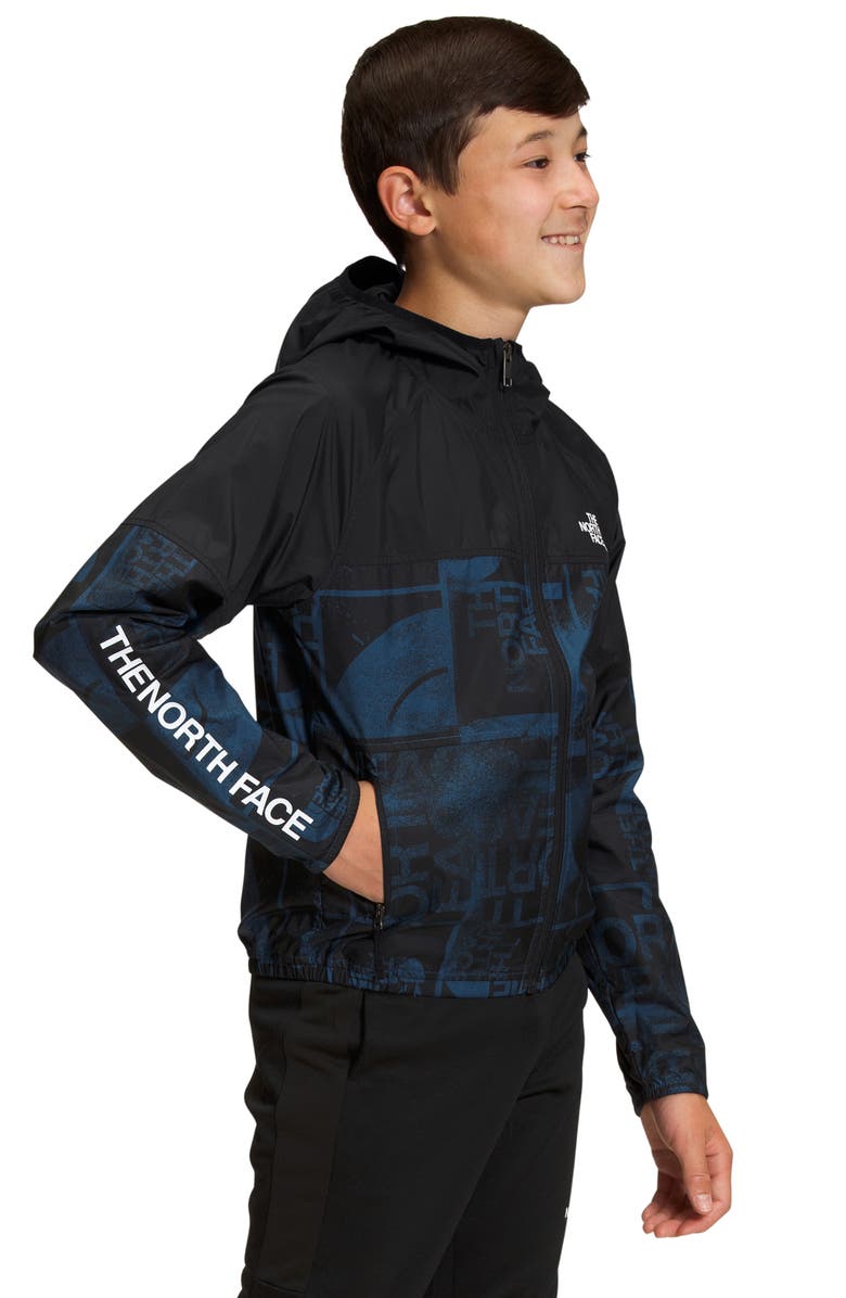 The North Face Kids' Never Stop Print WindWall Water Repellent Hooded Jacket, Alternate, color, 