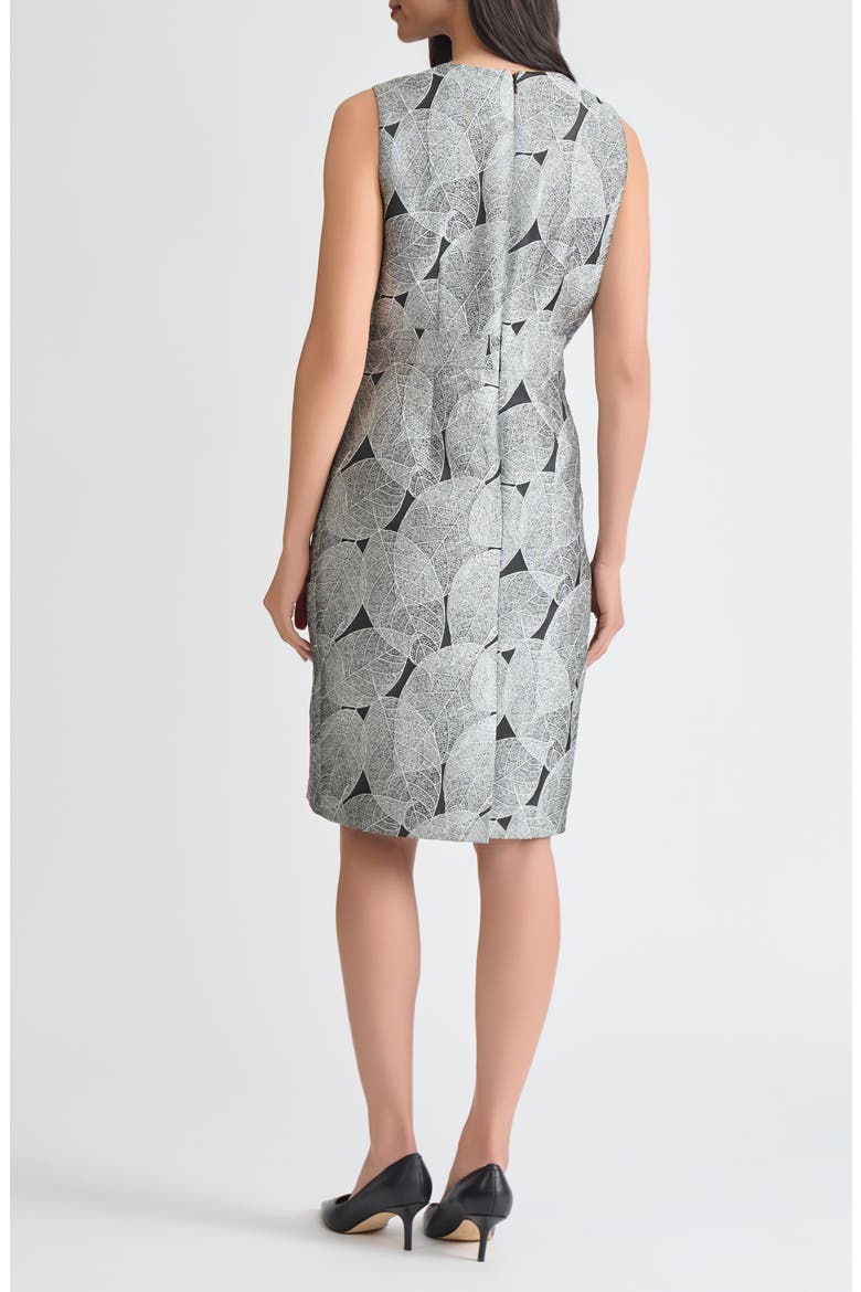 Holiday Sleeveless Waistband Sheath Dress, Alternate, color, BLACK MULTI