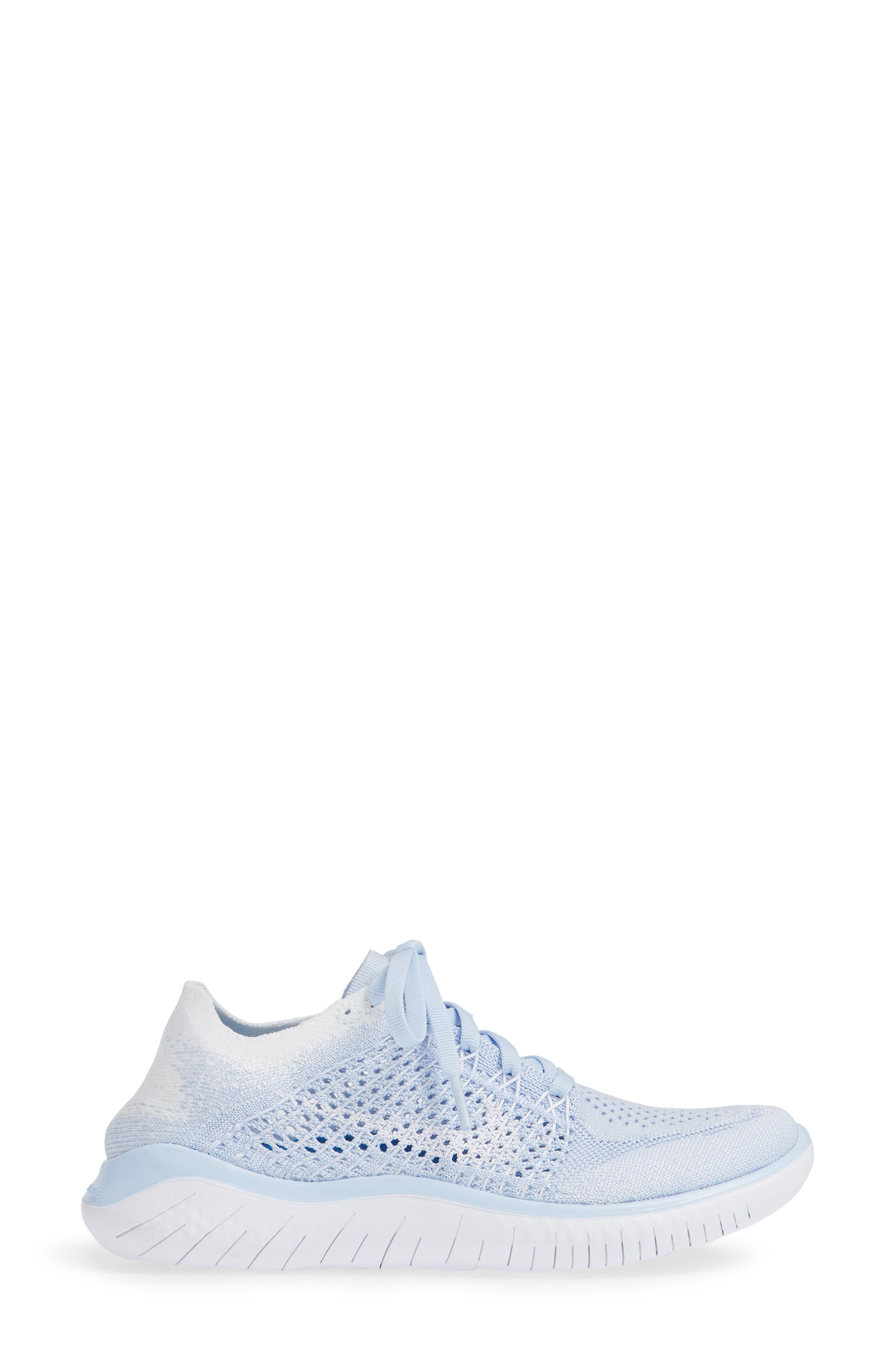 Free RN Flyknit 2018 Running Shoe, Alternate, color, HYDROGEN BLUE/ WHITE/ WHITE