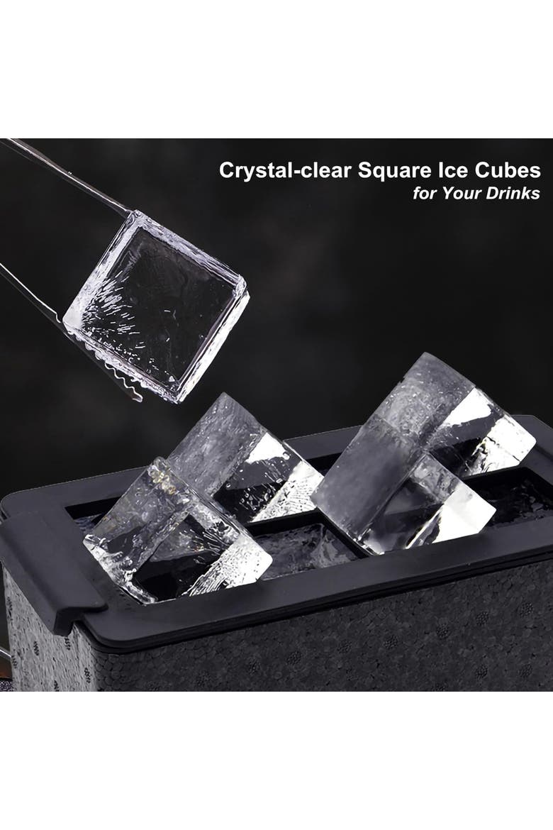 Crystal Clear Ice Cube Maker Mold - Eight 2" Square Ice Cubes, Alternate, color, Clear