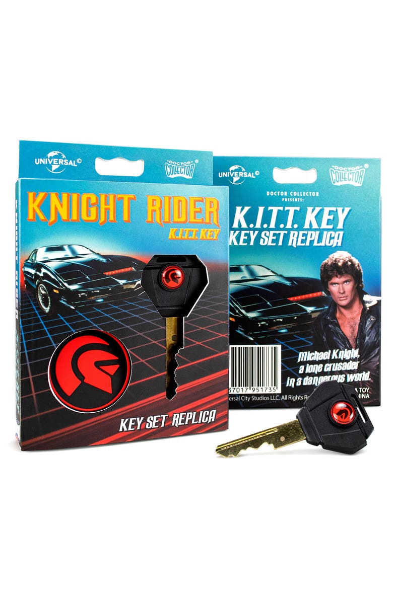 Doctor Collector Knight Rider K.I.T.T Key Set Replica, Includes Keychain, Alternate, color, Multicolored