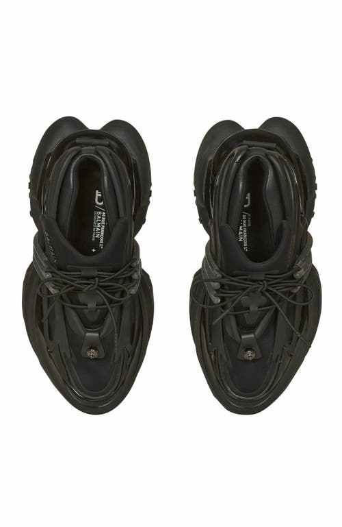 Balmain Neoprene And Leather Low-top Unicorn Sneakers In Black