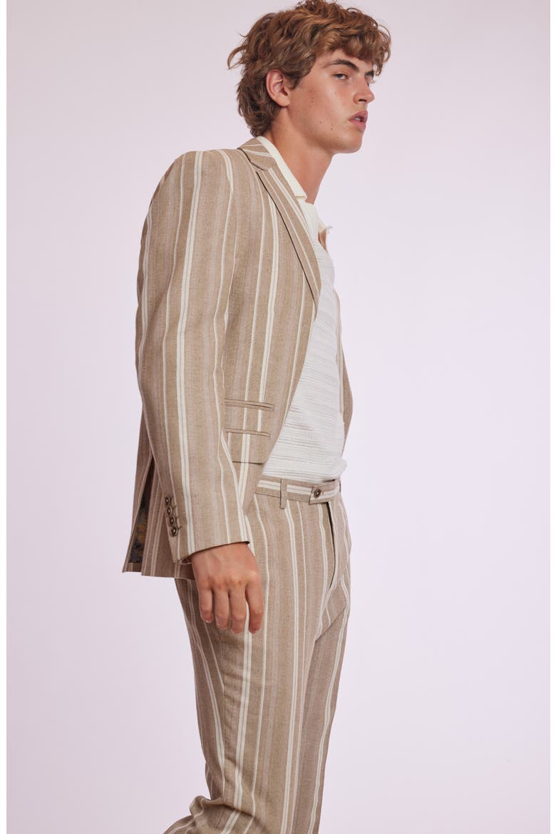 Dover Slim Fit Vertical Stripe Sport Coat, Alternate, color, TAN BEIGE STRIPES