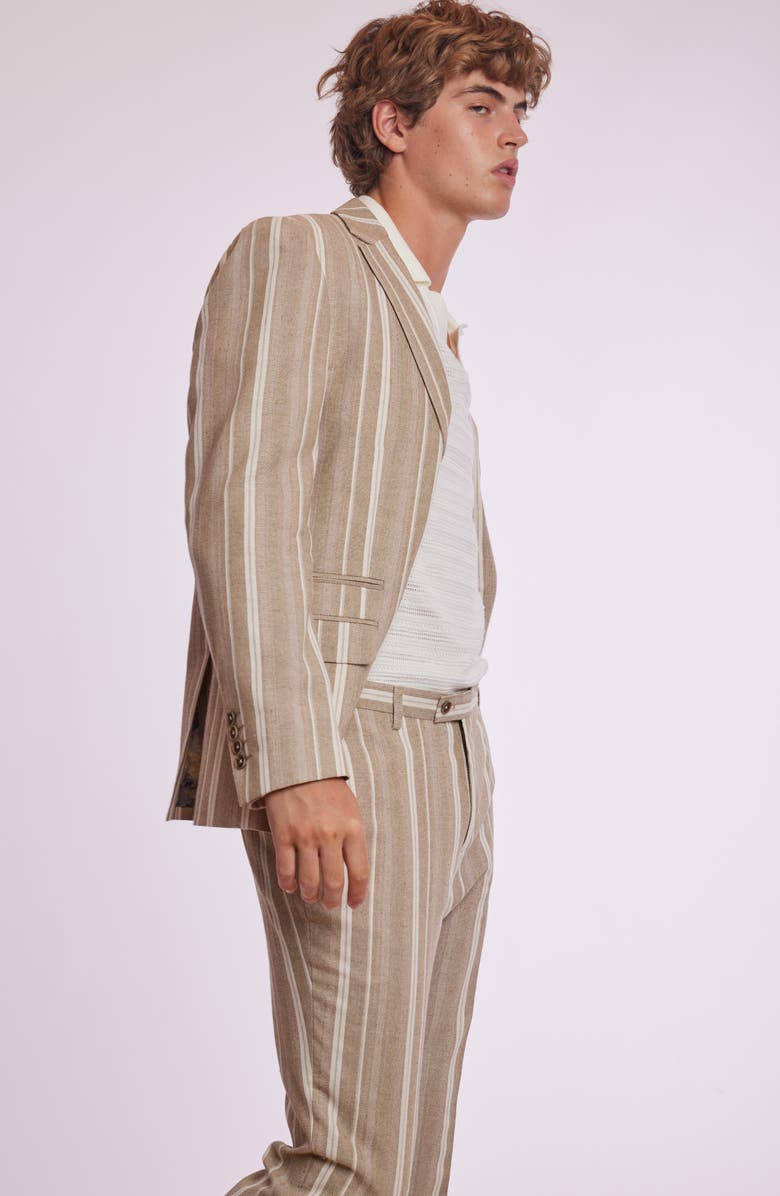 PAISLEY & GRAY Dover Slim Fit Vertical Stripe Sport Coat, Alternate, color, Tan Beige Stripes