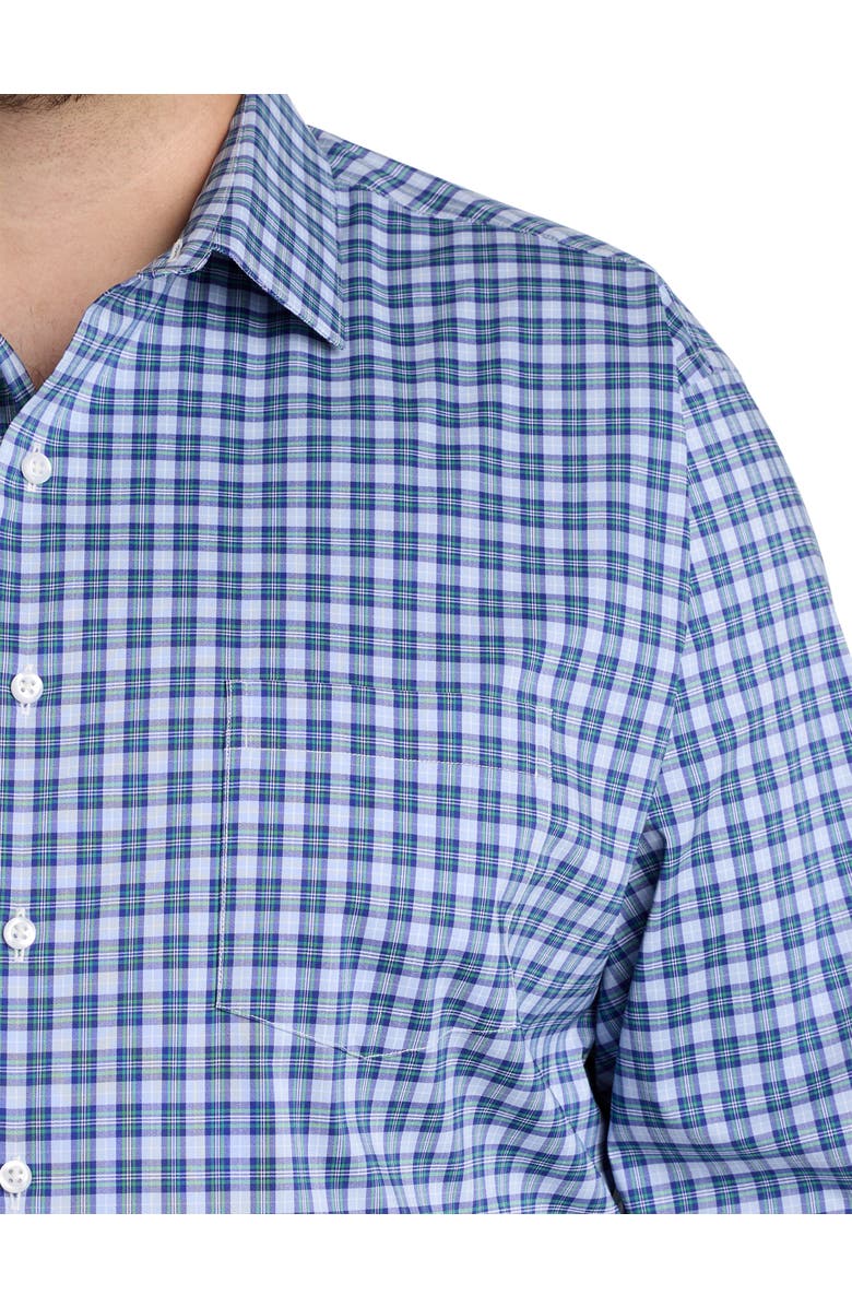 Synrgy by DXL Big & Tall Plaid Dress Shirt, Alternate, color, Blue