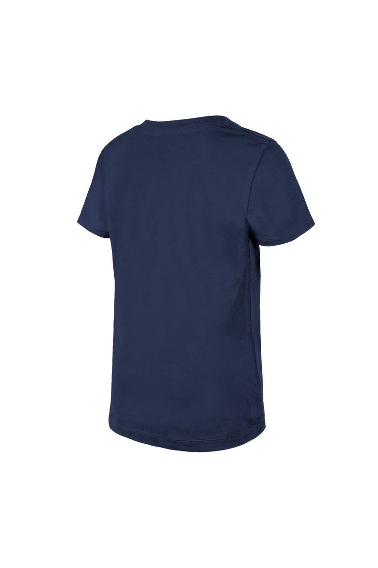 Girls Youth New Era College Navy Seattle Seahawks Reverse Sequin V-Neck T-Shirt, Alternate, color, Navy
