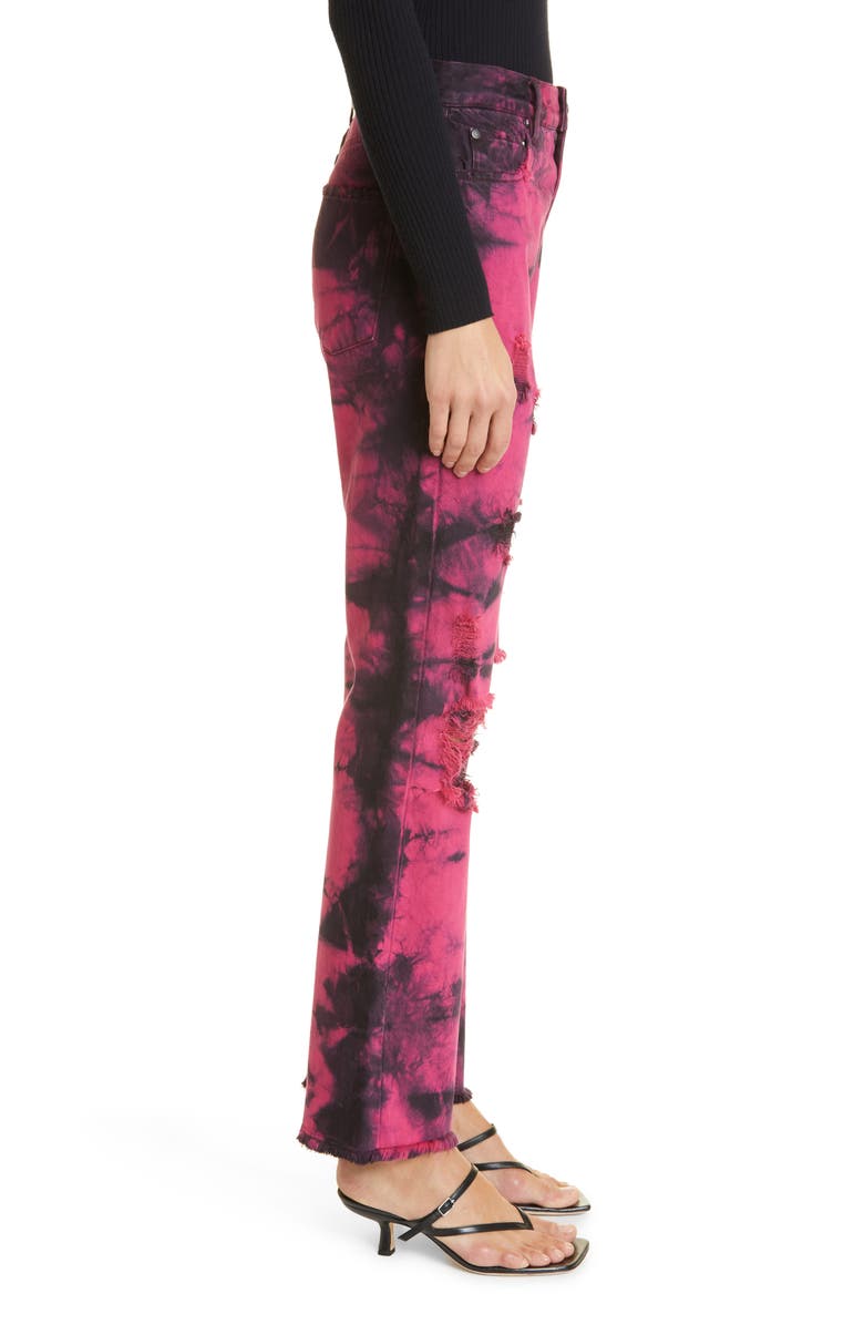 Alice + Olivia Genevieve Tie Dye Distressed Baggy Jeans, Alternate, color, 