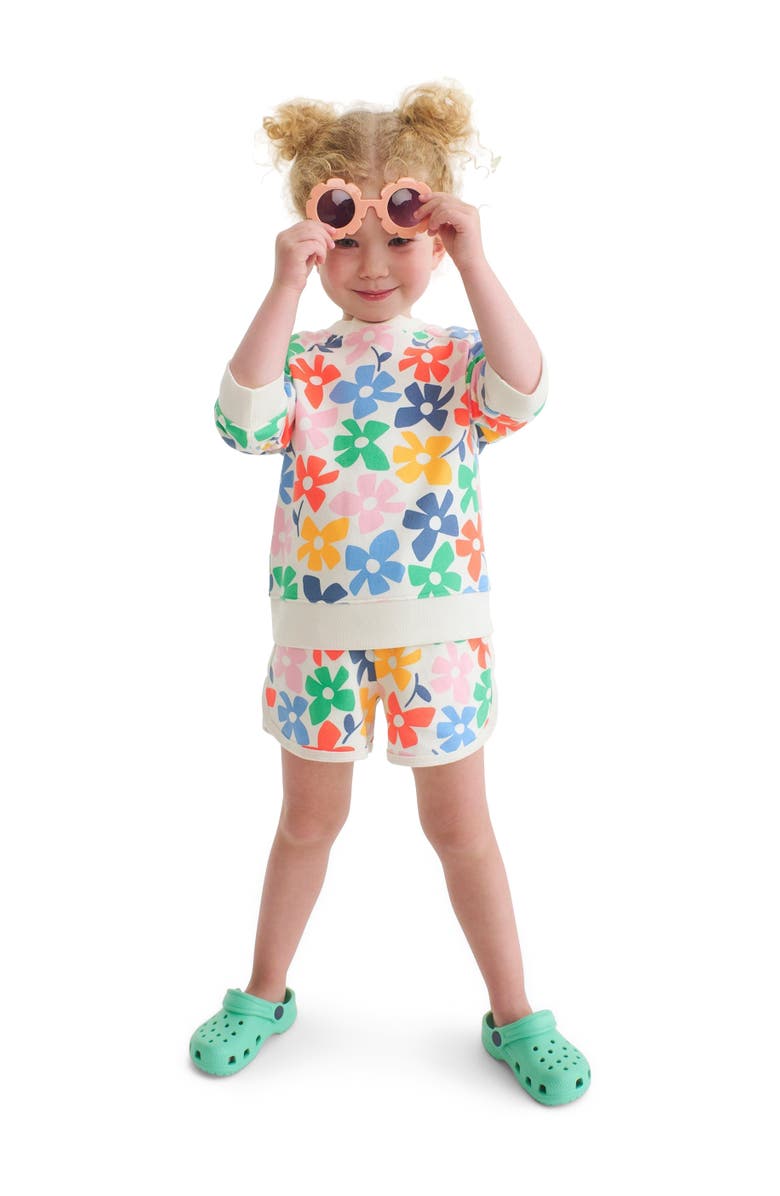Primary Kids Sweatshirt, Alternate, color, Ivory Rainbow Spring Blooms