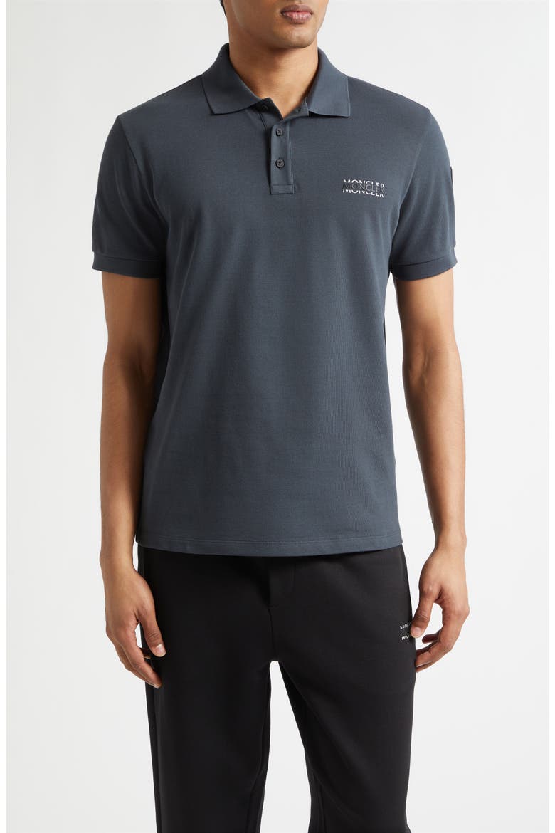 Logo Cotton Polo, Main, color, ANCHOR GRAY