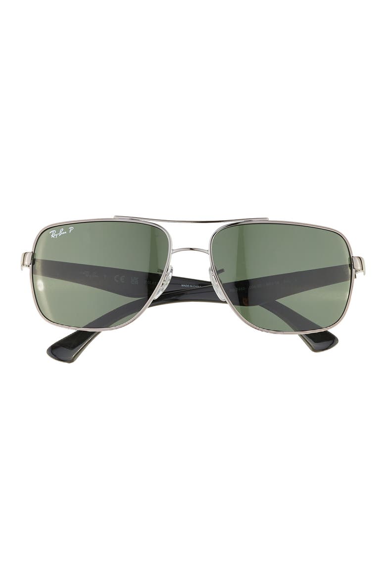 60mm C-DBL Navigator Sunglasses, Main, color, GUNMETAL