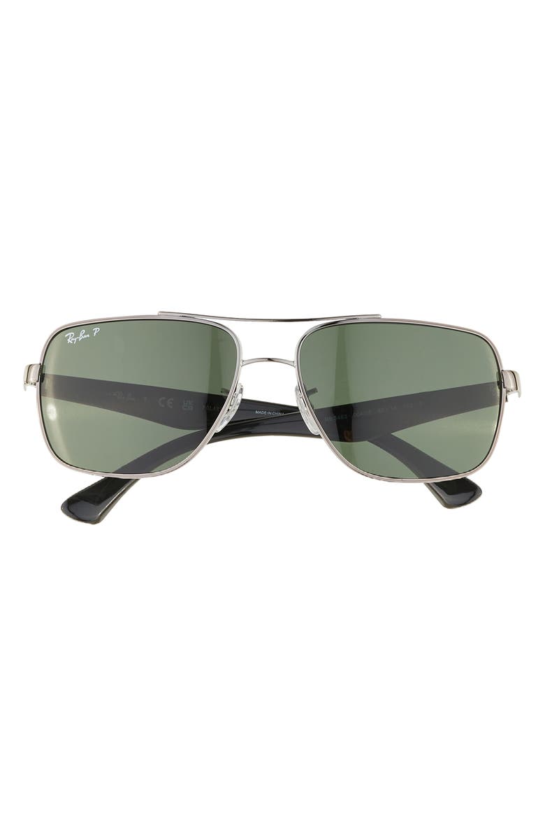 Ray-Ban 60mm C-DBL Navigator Sunglasses, Main, color, Gunmetal