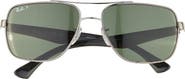 Ray-Ban 60mm C-DBL Navigator Sunglasses