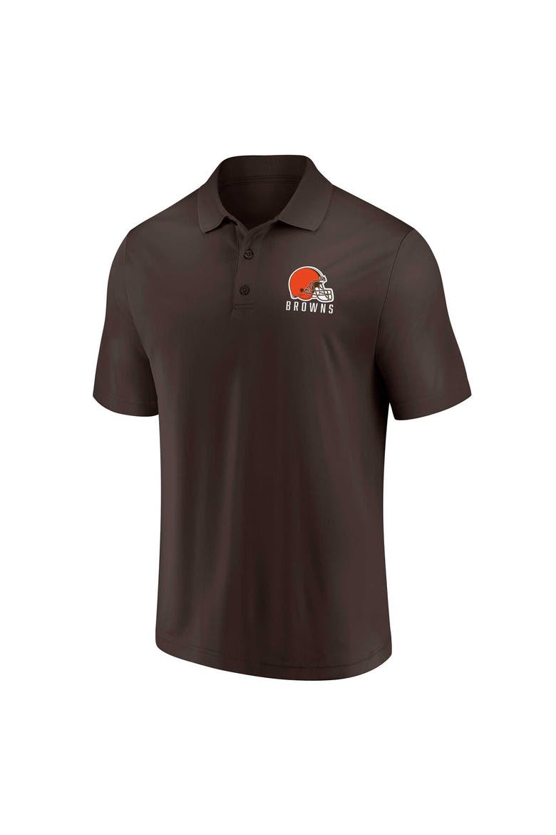 Men's Fanatics Branded White/Brown Cleveland Browns Lockup Two-Pack Polo Set, Alternate, color, White